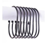 12 Pcs Shower Curtain Hooks,Metal Anti-Rust Oval Curtain Hooks, The Can Be Opened and Closed curtain rings,Easy Glide Shower Curtain Rings for Shower Rods, Chrome Finish