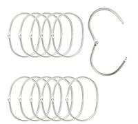 12 PCS Shower Curtain Hooks - Rust-Resistant Metal Curtain Hooks with Chrome Finish | Beaded Shower Rings for Smooth Glide on Rod | Decorative & Durable Bathroom Hooks