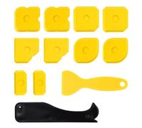 12 Pcs Silicone Caulking Tool Kit Set, Caulk Caulking Silicone Sealant Finishing Tool Set, Silicone Profiling Kit, Sealant Smoother Tool (Yellow, 12 Pcs)