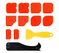 12 Pcs Silicone Caulking Tool Kit Set, Caulk Caulking Silicone Sealant Finishing Tool Set, Silicone Profiling Kit, Sealant Smoother Tool (Red, 12 Pcs)