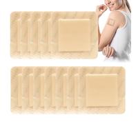 12 PCS Silicone Foam Dressing,Silicone Wound Dressing with Border, Breathable, Waterproof, Adhesive, Highly Absorbent,3.94x 3.94inch