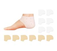 12 pcs Silicone Heel Protectors for Boots & Shoes Blister Prevention Cups with Gel Padding Ankle Guards for Plantar Fasciitis & Heel Spur Relief (Men/Women)