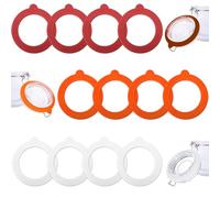 12 Pcs Silicone Jar Gaskets Seals Replacement, 3.5 Thickness Standard Rubber Airtight Seal Rings Gasket for Storage Jars Glass Cans (White, Orange, Red)