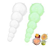 12 Pcs Silicone Lids Food Covers Set, Silicone Stretch Lids Food Covers to Fit Various Shape of Containers, Can Lid for Tins Can Be Refrigerated Microwave Bowl Cover Dishes Cover Good Sealing