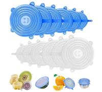 12 PCS Silicone Lids Food Covers, Silicone Stretch Lids Set (6 Sizes)