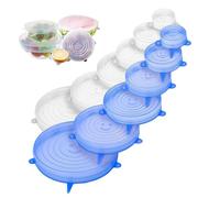 12 Pcs Silicone Lids Food Covers,Stretch,Stretching and Bowl,Microwave Cover,Eco-Friendly for Cups Cans Tins,Huggers,Dishes, Bowls,Safe in Dishwasher and Freeze Expandable to fit Various Shape