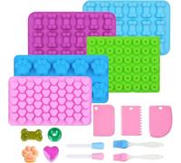 12 Pcs Silicone Molds Dog Paw and Bone Set, 3Pcs 3D Puppy Dog Paw Cake Moulds, Dog Treat Moulds for Freezing, Dog Ice Cube Mould, Non-Stick Food Grade Molds for Baking,Candy,Jelly,Ice Cube,Pet Treats