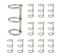 12 Pcs Silver Book Rings, 3 Holes Metal Loose Leaf Binder Rings, Hinged for Notebook Diary Photo Album Binding