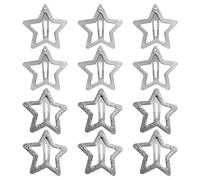 12 PCS Silver Hair Clips, Fluffy Star Hair Clips, Pentagram Hair Accessories, Little Star Hair Accessories, Hair Clip Accessories for Ladies Girls, Anti-Slip Star Hair Clips