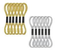 12 Pcs Skeins Metallic Embroidery Threads, Gold and Silver Glitter Embroidery Floss Cross Stitch Threads Polyester Thread for Craft DIY Friendship Bracelets String