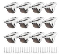 12 Pcs Small Caster Wheels Set, 0.5 Inch Little Rubber Rolling Wheels, Furniture Casters Wheelss, Metal Fixed Plate Rubber Low Profile Casters, for Small Appliances Furniture Light-Duty Projects