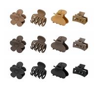 12 PCS Small Claw Clips, Durable Matte Claw Clips for Thin/Medium Thick Hair, Strong Hold Nonslip Small Hair Clips 4 Styles Hair Claw Clips for Women and Girls