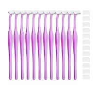 12 PCS Small Eyebrow Razors, Mini Face Shavers Facial Hair Removal Eye Brow Razors Microblades Eyebrow Shaper Beauty Tools Accessories for Women Men Use (Purple)