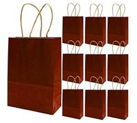 12 pcs Small Gift Bags with Handles, Party Bags, Kraft Paper Bags for Party, Birthday, Wedding, Christmas and New Year, 15 x 8 x 21cm, Dark Red