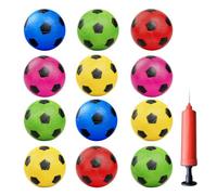 12 Pcs Small Inflatable Footballs for Kids + 1 Pump, Soft Small Footballs for Kids 3-8, Foam Balls Multipack Indoor Outdoor Toys for Beach Swimming Pool Party Park, Mini Footballs Gift for Boys
