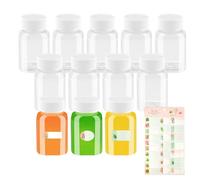 12 Pcs Small Reusable Plastic Bottles, 100ml Empty Shot Bottles with Lids for Cosmetics, Spices, Liquids
