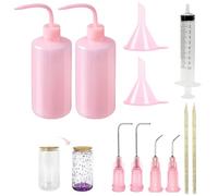 12 PCS Snow Globe Tumbler Tool Kit - Complete DIY Tumbler Making Set with Large-Capacity Squeeze Bottles, Bent Syringes, Funnel, Pokey Tools and More
