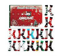 12 Pcs Sock Advent Calendar2025, Christmas Advent Calendar 2025 - 24-day Sock Countdown with 24 Assorted Socks, Holiday Themed Stocking Gift Set for Men and Women(Red)