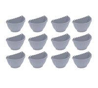 12 PCS - Soft Grey Etruscan Style Half Moon Wall Planter 30.5cm - Elegant Hanging Flower & Herb Pot for Garden Walls, Balcony Railings & Fences - Indoor Outdoor Decorative Planter 30.5 x 14.5 x 20cm
