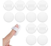 12 PCS Soft Microfiber Small Powder Puff, 1.5 Inches Small Powder Puff Mini Washable Powder Pact Makeup Sponges Finger-Sized for Women Face Beauty Blender Sponge (White)