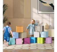 12 PCs Soft Play Blocks Soft Foam Toy Building and Stacking Blocks for Kids