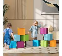 12 PCs Soft Play Blocks Soft Foam Toy Building and Stacking Blocks for Kids