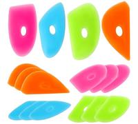 12 Pcs Soft Rubber Rib for Pottery Clay Silicone Ceramics Tools Multi Styles Ceramic Ribs DIY Smooths Shapes Sculpting Tool (Bright Color, Charming Style) (XUL-Sherr-2443)