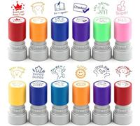 12 Pcs Sorted Teacher Stamp, Teachers Self-Inking Rubber Stamps, Fun Motivational Stamp, for Student Grading, Encouragement and Classroom Activities, Fun Teacher Accessories