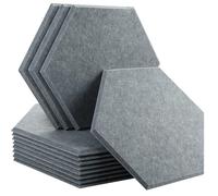 12 Pcs Sound Absorbing Panels Wall Absorcion For Home Recording Studio Acoustic Insulator Door Sealing Strip(35-Moonlight Grey,Large Hexagon,1.0cm Super Density)
