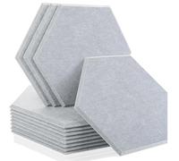 12 Pcs Sound Absorbing Panels Wall Absorcion For Home Recording Studio Acoustic Insulator Door Sealing Strip(33-Smo Gray,Small Hexagon,1.2cm Super Density)