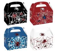 12 PCS Spider Birthday Decoration Favor Bags Boxes Party Candy Bags Car Goodie Gift Treat Bags Superhero Themed Birthday Party Supplies