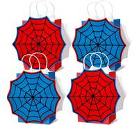 12 PCS Spider Gift Bags Spider Webs Wrapping Bags with Handles Goodie Candy Gift Paper Bag Spiders Web Favor Treat Bag for Kids Boys Men Birthday Party Supplies Baby Shower Decorations