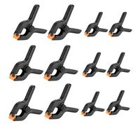 12 Pcs Spring Clamps, 2 inch/3 Inch Heavy Duty Nylon Spring Clips, Plastic Grip Spring Clips Clamps, Woodworking Tension Clamps for DIY Projects, Photo Studios, Photo Background, 6 Pcs 2"+6 Pcs 3"
