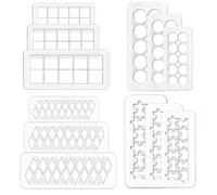 12 Pcs Square Cookie Cutters Set, White Fondant and Biscuit Baking Cutters with 4 Geometric Shapes (3 Sizes) - Ideal for Cake Decorating, Pastry and Craft Projects