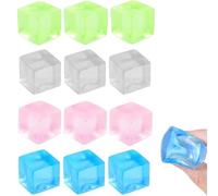 12 Pcs Squishy Cube, Ice Cubes Squeeze Fidget-Toy, Transparent Mini Jelly Cubes Fidget Toys, Colorful Sensory Toy Cute Fun Design, For Stress Relief Anxiety Adult Children(15mm)
