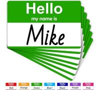 12 Pcs St. Patrick's Day Name Tags Stickers, 3.5" x 2.25" Hello My Name is Stickers, Green Name Tag, Adhesive Label Sticker for Office, Meeting, School, Teachers and Mailing