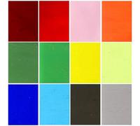 12 Pcs Stained Glass Sheets,4 x 6 Inch Full Transparent Coloured Cathedral Glass Supplies for Craft Projects Variety Mosaic Art Mixed Color Iridescent DIY Home Decor