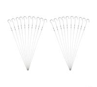 12 Pcs Stainless Steel BBQ Skewers 35.5 cm, Flat Blade & Twisted Handle for Even Cooking, Anti-Skid Grip for Meat Seafood Vegetables, 20 Pack