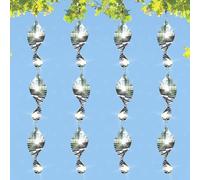 12 PCS Stainless Steel Bird deterrents for Outside,3D Wind Spinners Outdoor Bird Scarer Discs Set Pigeon Deterrent,Bird reflectors to Keep Birds Away Woodpecker Deterrent for House,Crow Deterrent