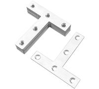 12 PCS Stainless Steel Furniture Connection Plates,Flat Metal Repair Mending Fixing Plate Brackets Support (T-Shaped)