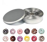 12 Pcs Stainless Steel Round Cookie Cutter Baking Metal Molds for Dough Fondant Circle Donut Pastry Doughnut Cutters Easy to Use and Clean