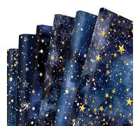 12 Pcs Starry Night Wrapping Paper Sheets,69x50cm Navy Blue Gold Stars Gift Wrapping Paper,Recyclable Dark Blue Galaxy Wrapper for Boys Men Birthday Party Gift Wrap Boxes Decorations