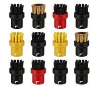 12 Pcs Steam Cleaner Nozzle Bristle Steam Cleaner Accessories | Nylon Brass Round Brush Heads Replacement, Compatible with SC1~SC6/CTK10/CTK20 Series, Steam Cleaner Head Kit