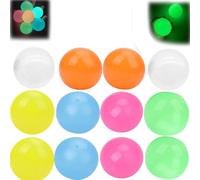 12 Pcs Sticky Balls Ceiling Glow in The Dark Fidget Toys, Squishy Fidget Toys Jumping Stress Relief Balls, Glow Sticky Balls,Night Stress Balls for Fluorescent Sticky Wall Balls, for Adults & Kids