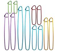 12 Pcs Stitch Holder Set, Assorted Colors Aluminium Cable Needles & Tapestry Yarn Needles Practical Knitting Tools for Blankets Scarves Other Knitting Project Crochet Projects with 20pcs Stitch Marker