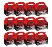 12 Pcs Stranger Season 5 Party Gift Boxes, Black and Red Horror Forest Welcome to The Other Side Party Decorations Supplies Gable Boxes with Handles