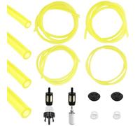 12 pcs Strimmer Fuel Pipe Kit, Universal Fuel Hose Pipe Set 1 m Petrol Strimmer Fuel Pipe, Fuel Line Hoses with Primer Bulb, Primer Pump, Tank Seal Grommet, Fuel Filter, Oil Filter for Lawnmowers