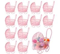 12 Pcs Stroller Party Favors, 3.1 in Iron Fillable Strollers, Vintage Wedding Table Centerpieces, Dollhouse Decorations