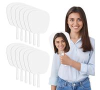 12 Pcs Sublimation Big Head Cutout Fans, Double-Sided Sublimation Blank Face Fans with Handles, Personalised Photo Props for Wedding Photo Booth, Hen Party, Stag Party, Graduation & Birthday
