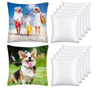 12 PCS Sublimation Pillow Cases, 18" x 18" Heat Transfer Pillow Covers, White Blank Sublimation Cushion Cover, Winkle-Free Soft Polyester Throw Pillow Case with Invisible Zipper, DIY Gifts
